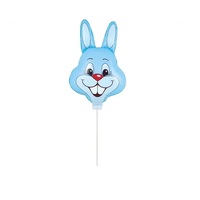 Nouveauté en promotion : Ballons en aluminium Lapin de Pâques avec système de fixation, 42-62 cm, gonflables, bleu et rose, en forme de tête de lapin de dessin animé, pour décoration de fête
