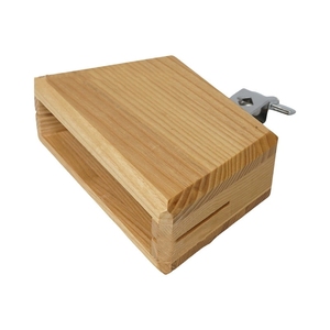 Instrument de percussion en bois massif, cloche à vache en bois, bloc de temple avec support, bloc de rythme Orff pour batterie - Product Image 1