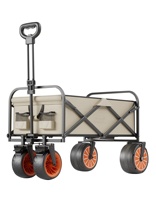 Chariot pliable électrique réglable personnalisé avec poignée, pour camping, jardin, plage, courses, outils, OEM, avec roues larges