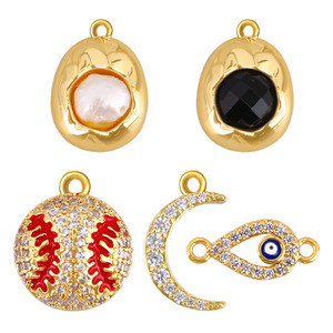 Colgante 2025 DIY: Dijes de Cobre con Perlas de <span class=keywords><strong>Amor</strong></span>, Dijes de Oro con Cierre de Moda para Fabricación de Joyas, Collares y Pulseras, Accesorios de <span class=keywords><strong>Verano</strong></span> - Product Image 2