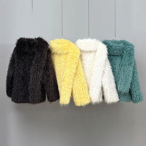 <span class=keywords><strong>Cappotto</strong></span> da <span class=keywords><strong>Donna</strong></span> <span class=keywords><strong>Giallo</strong></span> di Peluche Autunno Inverno in Pelliccia Sintetica Ecologica Giacca da <span class=keywords><strong>Donna</strong></span> Oversize Abbigliamento Femminile - Product Image 3