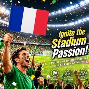 Drapeau de France portable personnalisé 30x45cm en mousse EVA avec poignée pliable et bâton de rallye, livraison rapide en gros, directement de l'usine - Product Image 3