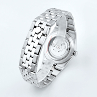 Vente en gros, montre mécanique automatique à cadran bleu glacé avec logo personnalisé, design sportif, multifonction, montre pour homme, mouvement NH35