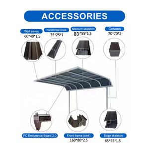 Système <span class=keywords><strong>de</strong></span> carport moderne SUNTO <span class=keywords><strong>en</strong></span> alliage d'aluminium personnalisable, double cantilever, imperméable, ignifuge, isolé thermiquement, cadre métallique pour voiture - Product Image 5