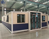 Maison conteneur pliable portable 4 lits, extensible, pour logements temporaires des employés sur site, camps d'usine