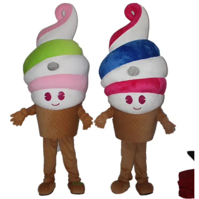Cute plush ice cream mascot wholesale custom design plush mascot costume