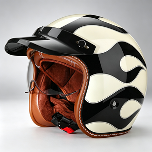 <span class=keywords><strong>Casco</strong></span> de Motocicleta Abierto 3/4 Retro <span class=keywords><strong>Vintage</strong></span> con Certificación DOT, Visera Doble Antivaho, Carcasa de ABS, Acolchado de EPS, Estilo Cafe Racer y Scooter - Product Image 6