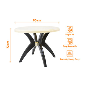 Modern Virgin PP <b>Plastic</b> <b>Garden</b> <b>Table</b> Heavy Duty 90cm Outdoor Patio Dining <b>Table</b> Easy Assembly Durable Waterproof - Product Image 4