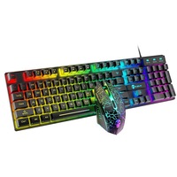 Honcam Oem Rgb oyun tam boyut 104 tuşları arkadan aydınlatmalı Usb kablolu oyun klavyeler ve fare Combo