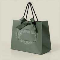 Sac cadeau portable vert foncé classique avec impression couleur pour bijoux, cosmétiques, shopping, vêtements - Design raffiné