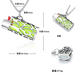 Nuevo Estilo: Collar de Acero Inoxidable Hueco para Hombre, Estuche para Encendedor Estilo Punk con Cadena Larga - Product Image 5