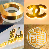 Enseignes commerciales rétroéclairées 3D étanches pour extérieur Shengwang Sign, lettres en métal chromé