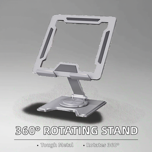 <span class=keywords><strong>Support</strong></span> de bureau en aluminium entièrement métallique, rotatif à 360 degrés, avec refroidissement intégré et réglable, pour ordinateur et tablette, idéal pour la visualisation mains libres - Product Image 5