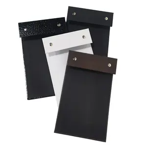 Custom Logo Silver Hot Stamped Textile Fabric Sample Cardboard Display Hanger Tag Header Cards