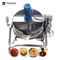 Marmite de cuisson électrique à vapeur 200L 500L pour sauces alimentaires, mayonnaise, ketchup, pâtes, confitures de fruits, avec mélangeur intégré