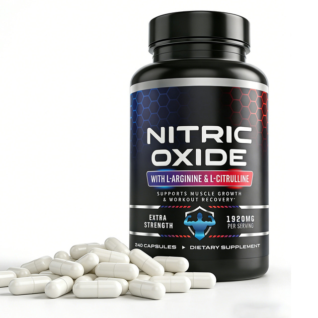OEM Natural Nitric Oxide Booster Supplement Supports Muscle Growth Energy Management Adult Capsules HALAL Certified