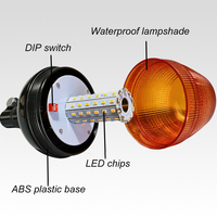 Feux de signalisation à DEL stroboscopiques 12-24V, ambre, interrupteur DIP, 3 modes clignotants, rotatifs, étanches IP65 pour tracteur, excavateur, camion