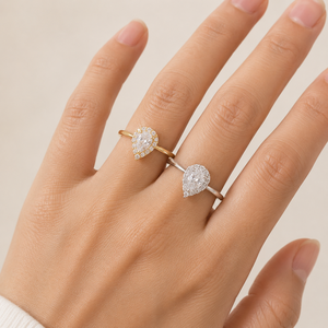 Anello aperto a forma di goccia d'acqua, gioiello da donna dal design classico per l'uso quotidiano - Product Image 2