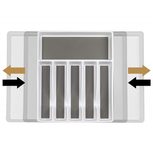 Organisateur d'argenterie en bambou gris écologique pour tiroir, organisateur d'ustensiles de cuisine extensible pour <span class=keywords><strong>tiroirs</strong></span> de cuisine - Product Image 3