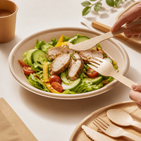 Couteau de table jetable en bambou de 14 cm, biodégradable, compostable, écologique, vente en gros, logo personnalisé, pour fêtes