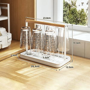 2022 नई डिजाइन संभाल रसोई डेस्कटॉप लकड़ी कॉफी 6 कप मग सुखाने धारक भंडारण रैक प्रदर्शन खड़े हो जाओ धारक रैक portavasos - Product Image 3