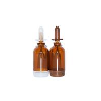 Flacon cosmétique en verre ambré personnalisé pour ampoules, 5ml, 10ml, 15ml, avec fond en silicone, pour sérum et essence cutanée