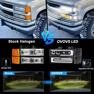 Faros Delanteros LED OVOVS con Luces de Señalización DRL de Bienvenida, Luces de Posición Laterales Delanteras LED para Chevy C/K 1500 2500 3500 <span class=keywords><strong>Silverado</strong></span> 1994-1998 - Product Image 5