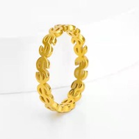 INS En Acier Inoxydable Dollar Conception Riche Anneau De Mode Hip Hop Couple Anneau avec Pièce Fortune Queue Main Bijoux En Gros