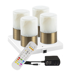 Modern Dark Grey LED <strong>Table</strong> <strong>Lamp</strong> with Natural Stone Base Rechargeable Cordless Bedside Night <strong>Light</strong> for Bedroom Hotel Decor - Product Image 3
