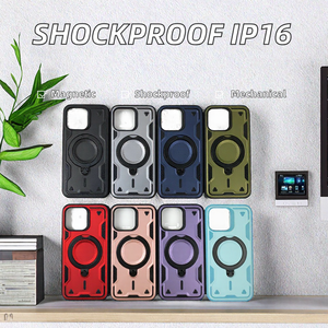 Étui de protection antichoc pour téléphone en TPU + acrylique avec anneau magnétique mécanique, compatible avec la charge sans fil pour 16 Pro - Product Image 2