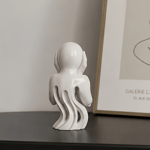 Ornement artistique créatif Scream, sculpture fluide abstraite moderne imprimée en 3D en PLA, décoration minimaliste pour la maison et le bureau - Product Image 3