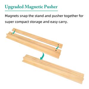 Ensemble de 4 supports de jeu de Mahjong en bois de pin massif de 19 pouces, faits à la main, avec pousseurs magnétiques - Product Image 6