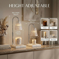 Lampe chauffe-cire sans flamme à 4 niveaux de luminosité, base carrée en marbre, pour décoration intérieure nordique