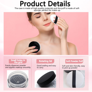 Estuche de Polvo Compacto Vacío de Alta Calidad de 20g, Portátil para Viaje, de Plástico, para Maquillaje en Polvo Suelto - Product Image 2