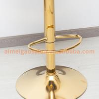 Vente en gros de tabourets pivotants hauts en métal or argent cuir synthétique blanc mobilier de comptoir de chaise de bar pour restaurant cuisine