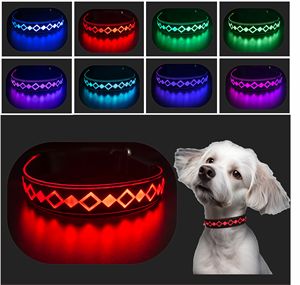 Collier LED pour animaux de compagnie rechargeable par USB, à motif de patte de chien 3D, en sangle de polyester et de caoutchouc confortable, très vendu - Product Image 2