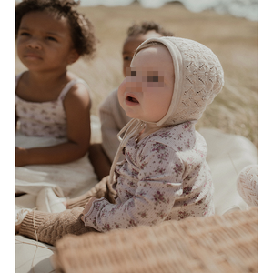 100% coton biologique bébé <span class=keywords><strong>Bonnet</strong></span> Pixie bébé cadeau hiver automne infantile texturé tricot pull chapeau taille personnalisable pour les nouveau-nés - Product Image 4