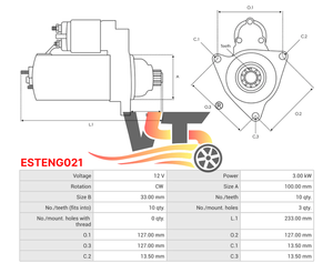 ESTENG021 New 12V <span class=keywords><strong>Motor</strong></span> Starter untuk traktor KK 1025XL MMZ D-2454.8 112488 Condition 11.130.436 kondisi baru - Product Image 6