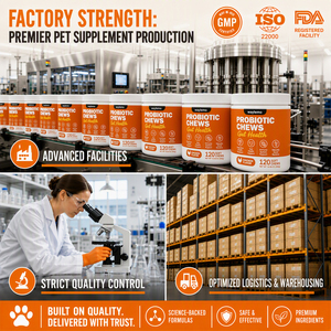 Waylemo OEM Friandises Tendres Probiotiques pour Animaux avec Prébiotiques, Enzymes et <span class=keywords><strong>Inuline</strong></span> de Racine de Chicorée pour la Santé Intestinale des Chiens, Chats et Chiots – Vente en Gros - Product Image 6