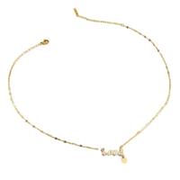 Collier avec pendentif en forme de lettre d'amour, tendance unisexe, cent cœurs en zircon, acier inoxydable, chaîne de clavicule tendance