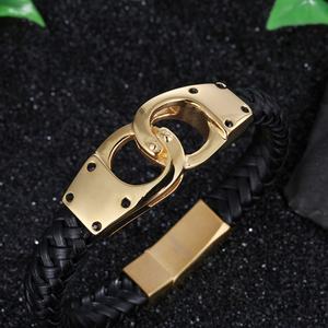 2024 High Quality Custom Vintage Stainless Steel <b>Men</b> Handcuffs Bracelet - Product Image 5
