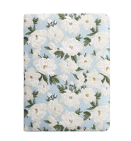 Carnet de notes/agenda à couverture rigide en tissu imprimé mignon A6/A5 avec fleurs de tulipe et de gardénia, 100 feuilles, idéal pour un cadeau (vente en gros)