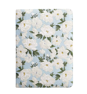 Bán buôn A6 <span class=keywords><strong>A5</strong></span> dễ thương in vải vải bìa cứng máy tính xách tay Nhật ký Tạp Chí với tulip và Gardenia hoa cho món quà - Product Image 1