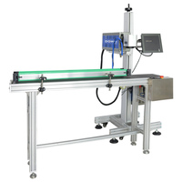 Ligne de production de bouteilles en plastique PET machine d'impression laser date logo code qr RF 40W co2 prix de la machine de marquage laser volant