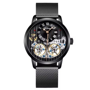 Montre mécanique automatique AILANG pour homme avec double tourbillon, cadran squelette en acier inoxydable, montre-bracelet décontractée et professionnelle - Product Image 6