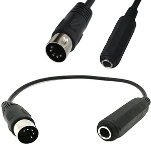 1/4 "(6.35mm) femelle <span class=keywords><strong>TRS</strong></span> à DIN 5 broches mâle <span class=keywords><strong>MIDI</strong></span> câble adaptateur connecter câble d'extension Audio stéréo pour clavier <span class=keywords><strong>MIDI</strong></span> - Product Image 1
