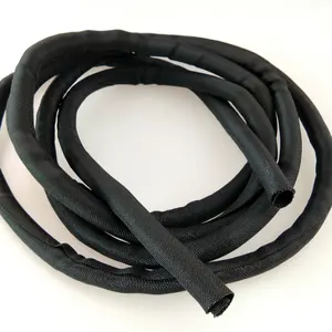 Schwarzes flexibles Haustier Split offener Kabels chutz Selbst schließendes Kabel Geflochtene erweiterbare Hülse Wrap