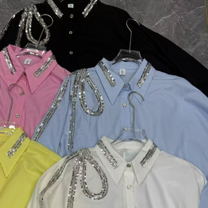 <span class=keywords><strong>Camicia</strong></span> GX-2026 Nuovo Stile <span class=keywords><strong>con</strong></span> Perline Ricamate e <span class=keywords><strong>Paillettes</strong></span>, <span class=keywords><strong>Camicia</strong></span> di Alta Gamma dal Look Sofisticato - Product Image 3