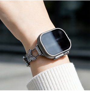 <span class=keywords><strong>Bracelet</strong></span> de montre pour femme Souljewel, style bijou, compatible avec <span class=keywords><strong>Apple</strong></span> <span class=keywords><strong>Watch</strong></span>, motif papillon - Product Image 1