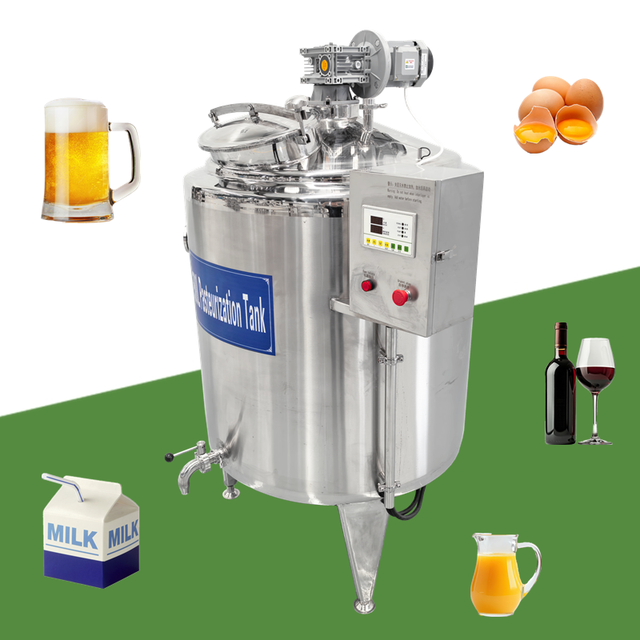 Industrial 100L 300L 500L 1000L Liquid Beer Egg Ice Cream Milk Juice Small Batch Pasteurizer Machine 100-500L